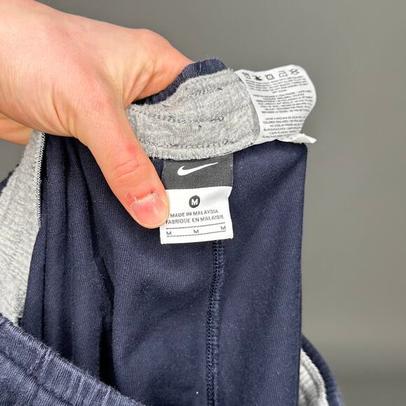 Nike Sweatpants Navy Blue Cotton White Swoosh Baggy Wide Leg - Picture 4 of 4